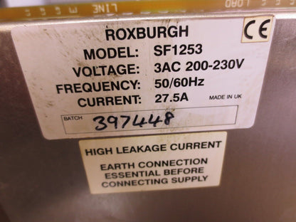 ROXBURGH SF1253 NOISE FILTER - 3AC, 200-230VAC, 50/60Hz 27.5A