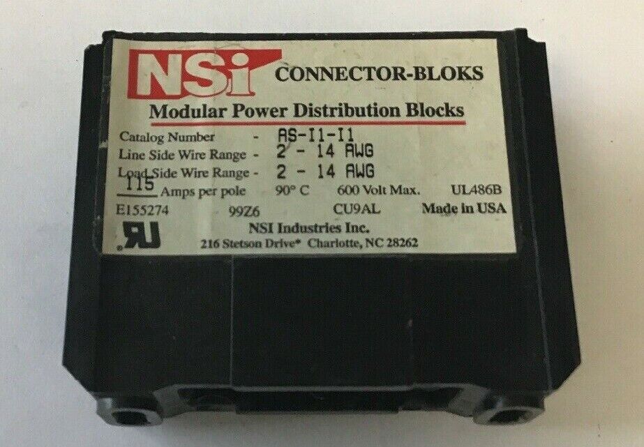 NSI AS-I1-I1 MODULAR POWER DISTRIBUTION BLOCK