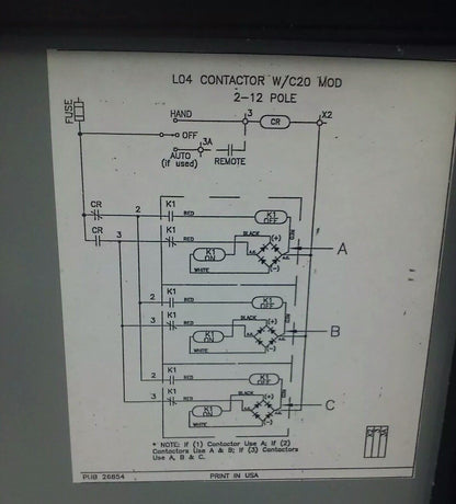 CUTLER HAMMER ECL04C1A8A SERIES A1 LIGHTING CONTACTOR TYPE 1 ENCL A202K1DAM