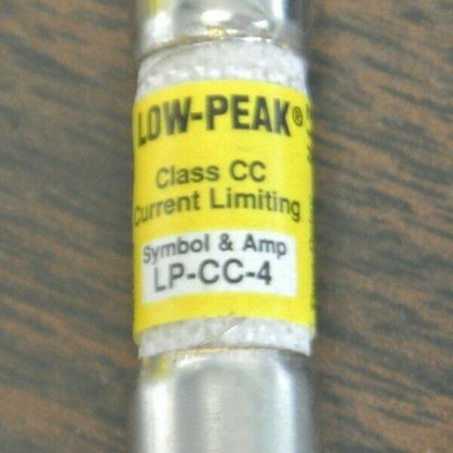 BUSS LP-CC-4 LOW-PEAK CLASS CC FUSE / 4A / 600VAC / NEW SURPLUS