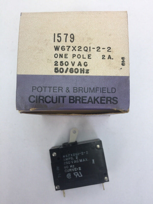 POTTER & BRUMFIELD W67X2Q1-2-2 CIRCUIT BREAKER 1 POLE 2A 250VAC 50/60HZ