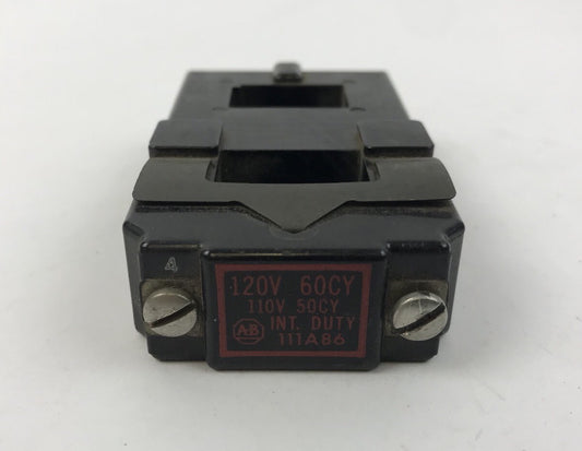 Allen Bradley 111A86 Coil 120 V 60 CY 110 V 50 CY INT DUTY Used