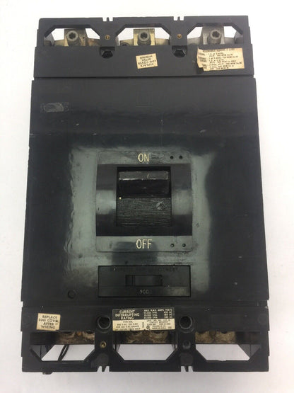 SQUARE D MAL369001021 CIRCUIT BREAKER 600VAC 3POLE 900AMPS