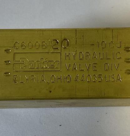 PARKER C600B20 CHECK VALVE 2000PSI 138BAR