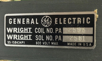 GE CR9500C101BW60D SOLENOID PULL TYPE COIL 230V 60HZ INT STROKE 1-INCH MAX