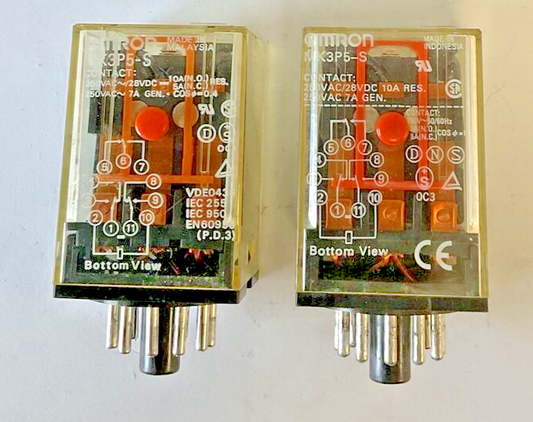 OMRON MK3P5-S RELAY 250VAC 28VDC 10A 50/60HZ ***LOTOF2***