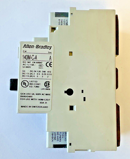 ALLEN BRADLEY 140M-C2E-B63 SER.C MOTOR PROTECTOR W/140-C-A AUX CONTACT SER.A