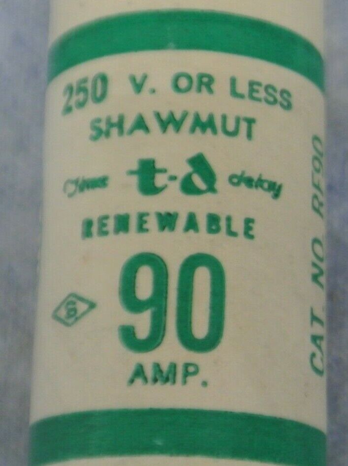 LOT of 3 / SHAWMUT RF90 RENEWABLE FUSE / 90A / 250V / NEW SURPLUS