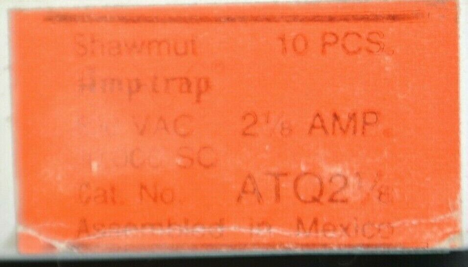 BOX of 10 / GOULD-SHAWMUT ATQ2-1/8 AMP-TRAP® FUSE / 2-1/8A / 500V NEW SURPLUS