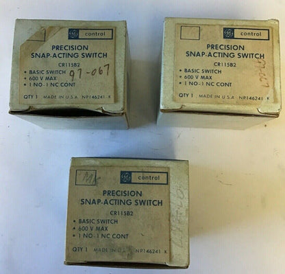 GE CR115B2 PRECISION SNAP-ACTING SWITCH 600V 1NO-1NC CONT.**LOTOF3**