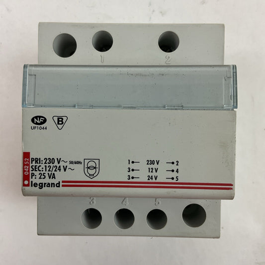 LEGRAND UF1044 TRANSFORMER PRI 230VAC SEC 12/24VAC P: 25VA