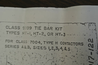 SQUARE D / 9999 HT-3 TIE BAR KIT for CLASS 7004 TYPE H CONTACTORS / NEW SURPLUS