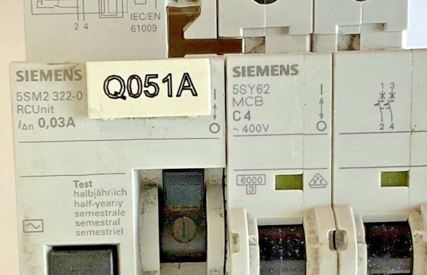 SIEMENS 5SM2 322-0 RC UNIT 5SY62 MCB C4 400V