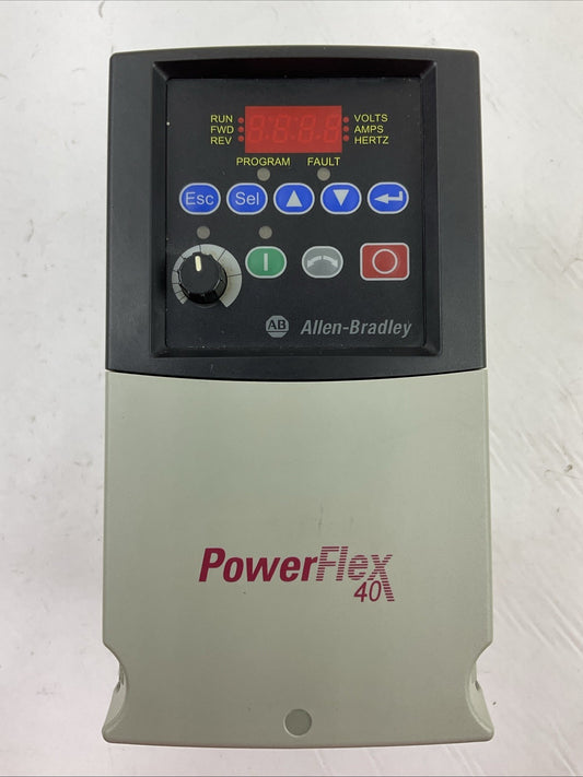ALLEN BRADLEY 22B-D2P3N104 SER A FRN 6.02 AC DRIVE 0.75kW/1.0HP OUTPUT 0-460VAC