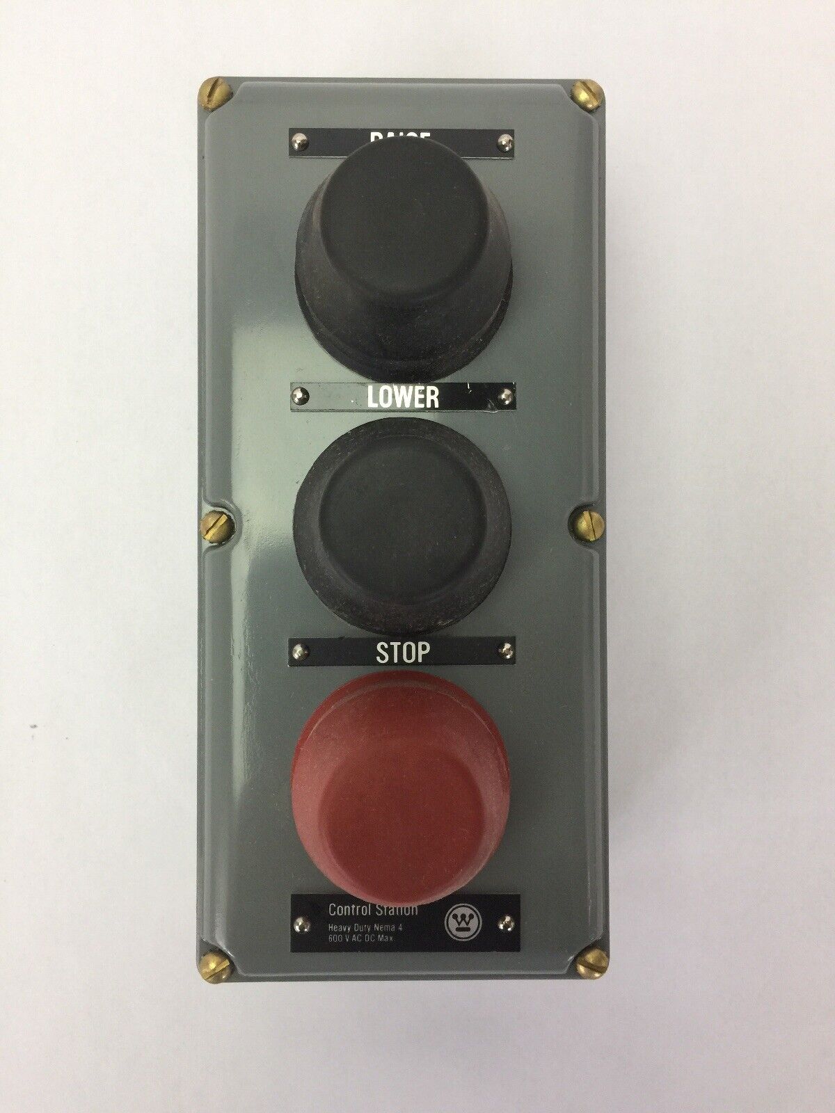 WESTINGHOUSE TYPE HDW PUSHBUTTON CONTROL STATION 600V HEAVY DUTY NEMA 4