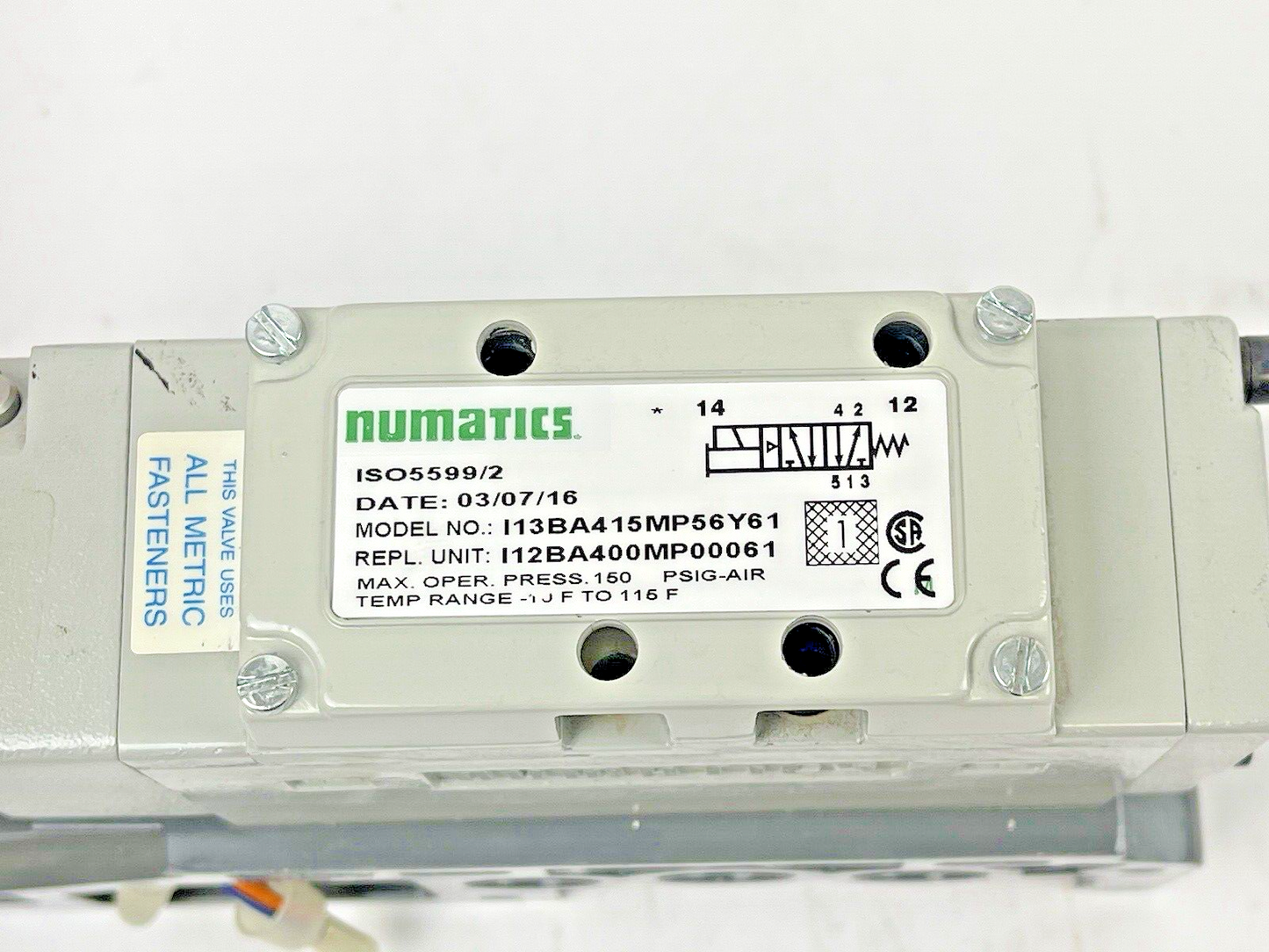 NUMATICS - I13BA415MP56Y61 - ASCO - SOLENOID VALVE - 24 VDC - 4 WATTS W/ BRIDGE