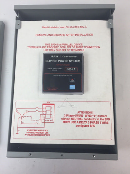 EATON CUTLER HAMMER CPS100480YSK CLIPPER POWER SYSTEM VISOR 480Y/277VAC 3PH