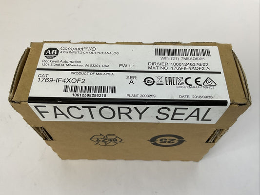 ALLEN BRADLEY 1769-IF4XOF2 SER A FW 1.1 DIR.VER 10001246376/02 4 CH INPUT / 2 CH