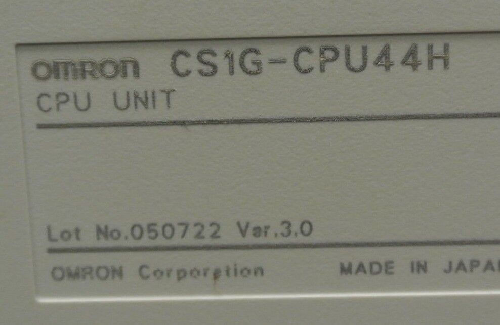 OMRON CS1G-CPU44H / CPU UNIT / PROGRAMMABLE CONTROLLER