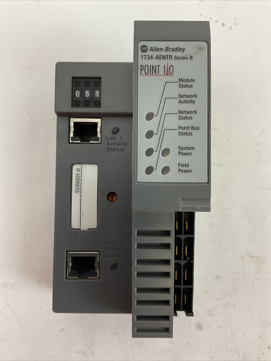 ALLEN BRADLEY 1734-AENTR SER B FW 5.012 COMMUNICATIONS ADAPTER MODULE POINT I/O