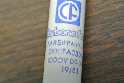 CARBONE FERRAZ D100FA030V / J-86281 FUSE / 30A / 1000VDC / NEW SURPLUS