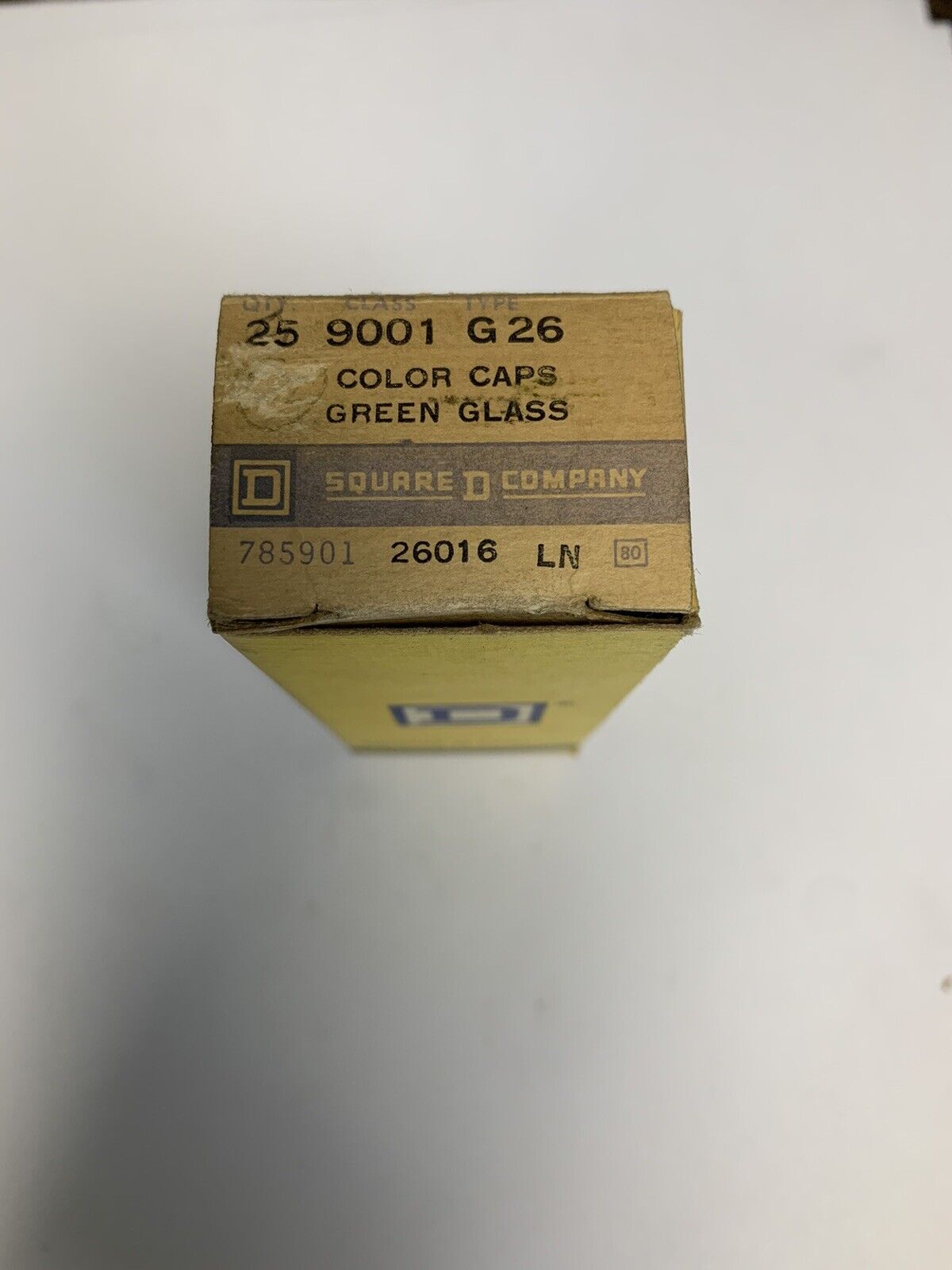Square D 9001 G26 Color Caps Green Class "Lot of 25"
