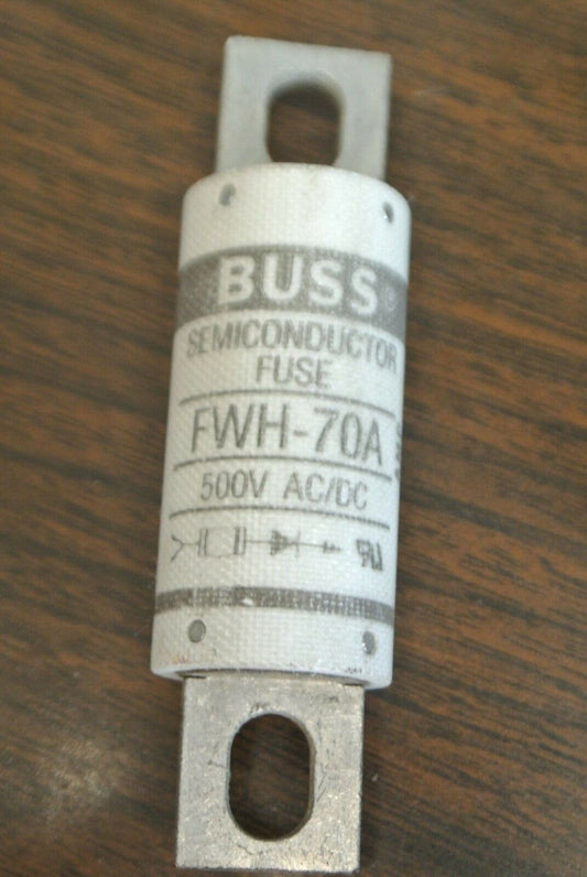 BUSSMANN FWH-70A SEMICONDUCTOR FUSE / 500V / 70A / NEW SURPLUS