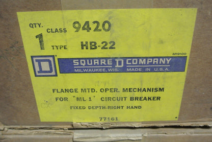 SQUARE D 9420 HB-22 FLANGE-MOUNT OPERATING MECHANISM for ML-1 BRKRS NEW SURPLUS