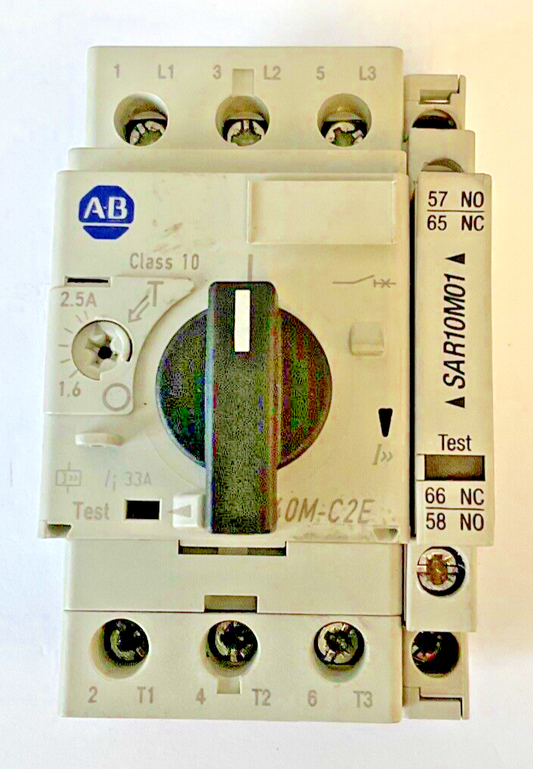 ALLEN BRADLEY 140M-C2E-B25 SER.B MOTOR PROTECTOR W/140-C-A AUX CONTACT SER.A