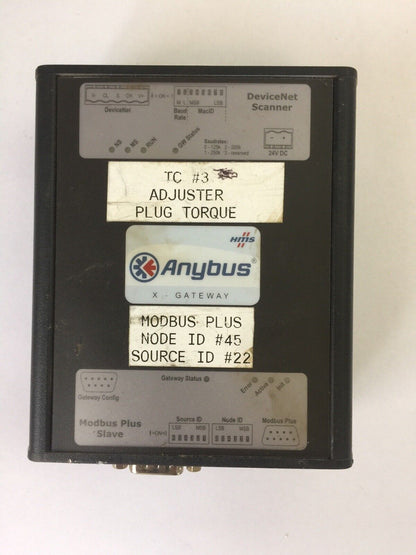 HMS ABX-DEVM-MBPS MODBUS PLUS SLAVE INPUT POWER 24VDC 300mA DEVICENET SCANNER