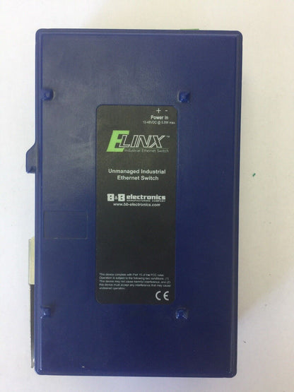 B&B ELECTRONICS ELINX EIR208 ETHERNET SWITCH CLASS 2 INPUT ONLY 10-48VDC @ 5.8W