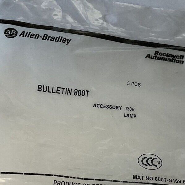 ALLEN BRADLEY 800T-N169 LAMP 130V SER.B BAG OF 5 ***LOTOF3**