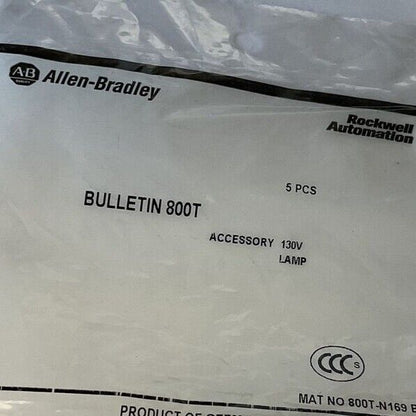 ALLEN BRADLEY 800T-N169 LAMP 130V SER.B BAG OF 5 ***LOTOF3**