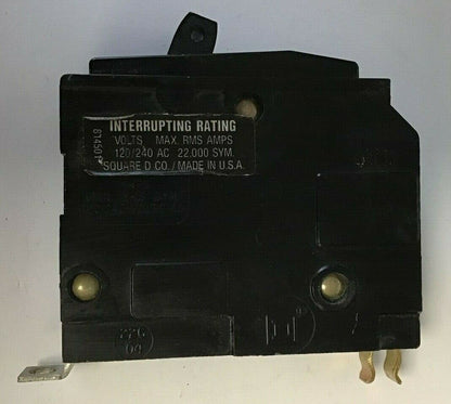 SQUARE D QOB115 22KA CIRCUIT BREAKER 15A 120/240VAC 1POLE****LOTOF5****
