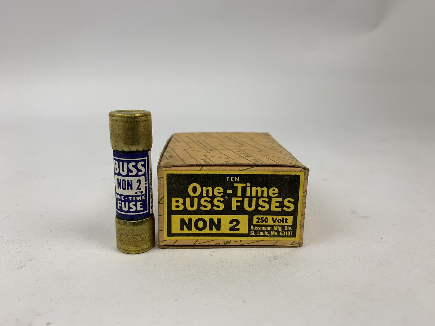 Bussmann One-Time NON2 2A 250V Fuse "Lot of 10"