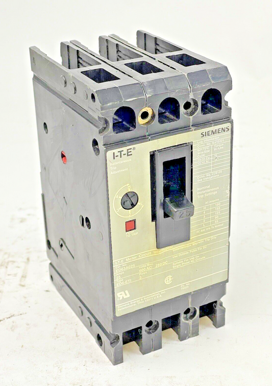 SIEMENS - ED63A025 - CIRCUIT INTERRUPTER - 25 A, 600 VAC, 3 POLE, TYPE ED6-ETI