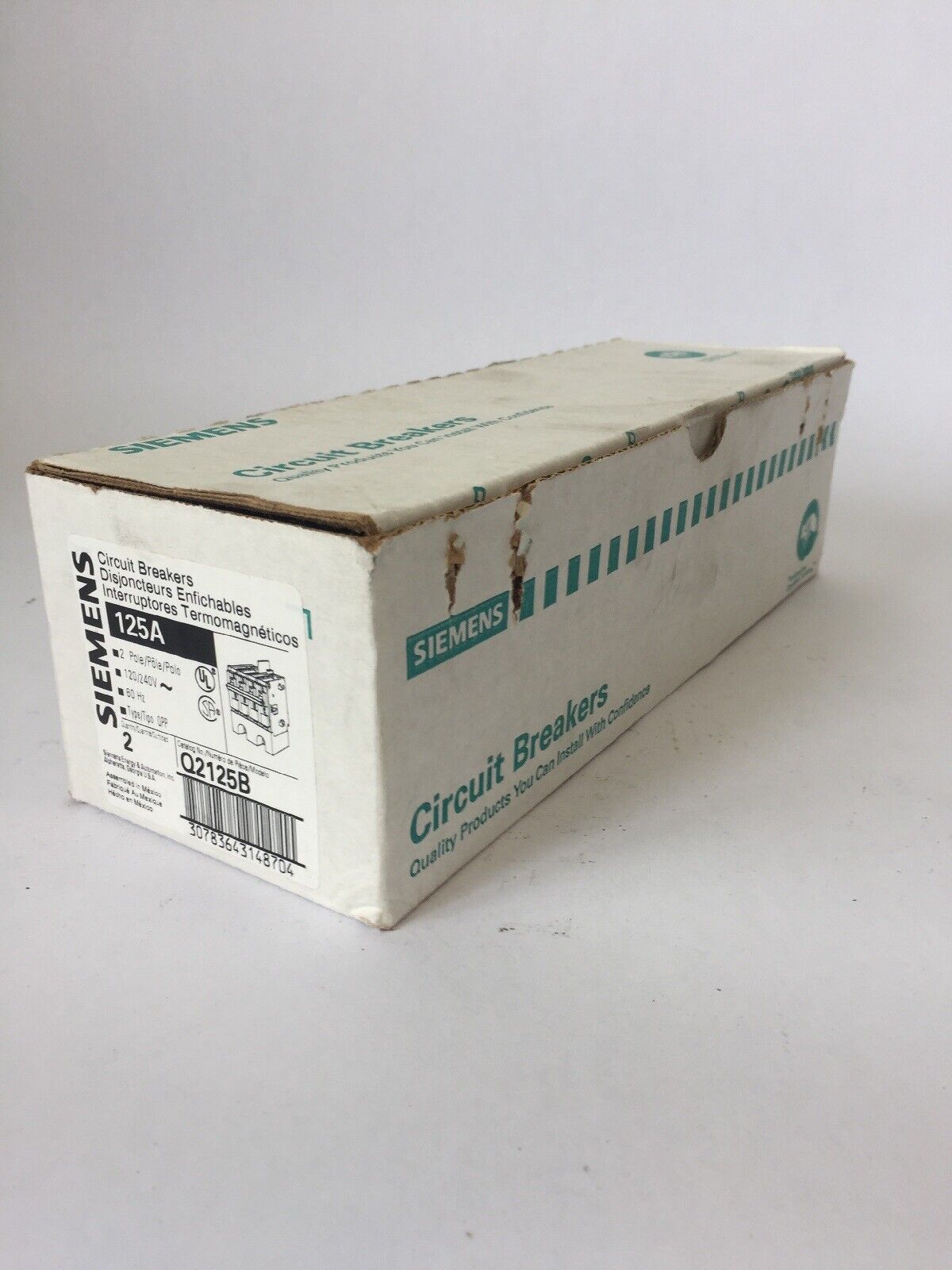 SIEMENS Q2125B CIRCUIT BREAKER 125A 2 POLE 120/240VAC 60HZ TYPE QPP BOX OF 2