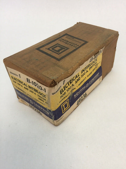 SQUARE D EI-1020-1 ELECTRICAL INTERLOCK FOR 100A AND 200A SWITCH 1 N.O. 1 N.C.