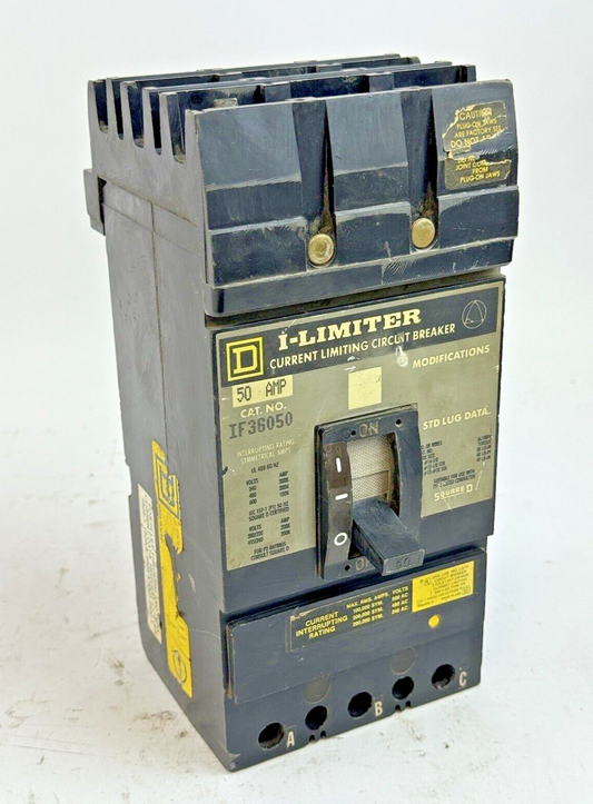 SQUARE D - IF36050 - I-LIMITER CIRCUIT BREAKER - 50 AMP, 3 POLE, 600 VAC
