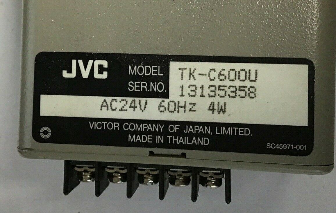 JVC TK-C600U COLOR VIDEO CAMERA 24VAC 60HZ 4W