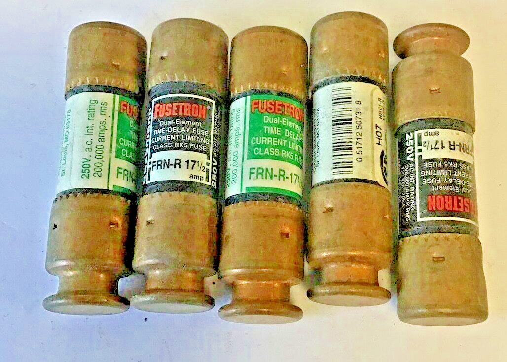 FUSETRON FRN-R-17 1/2 FUSE 17 1/2A CLASS RK5 DUAL ELEMENT ****LOTOF5****