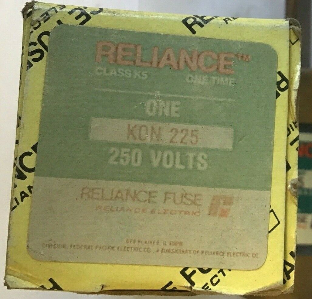 RELIANCE KON225 250V CLASS K5 ONE-TIME FUSE