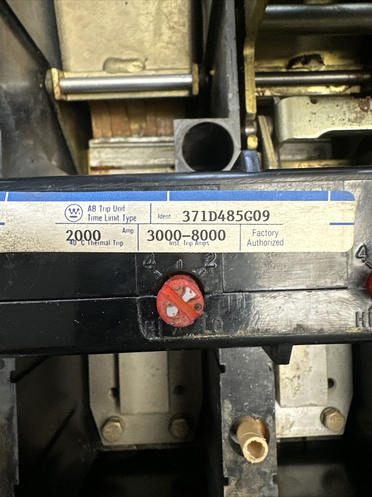 WESTINGHOUSE PB32000 CIRCUIT BREAKER 2000A 3P 371D485G09