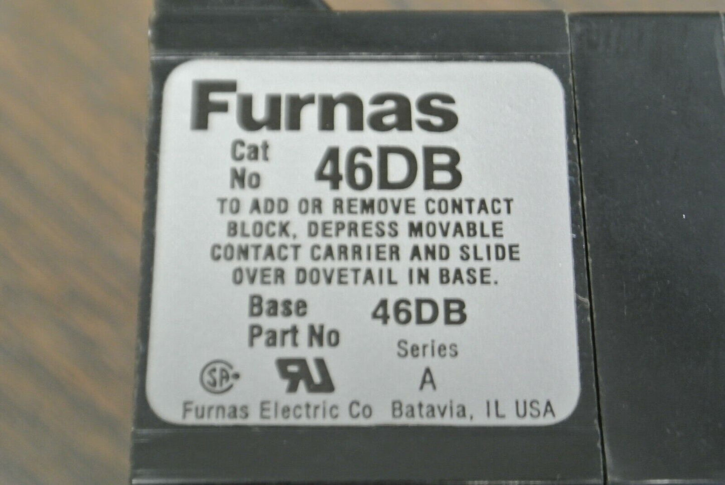 FURNAS 46DB11 CONTROL RELAY / 200-208V, 60Hz COIL / 1 N.O., 1 N.C. / NEW SURPLUS