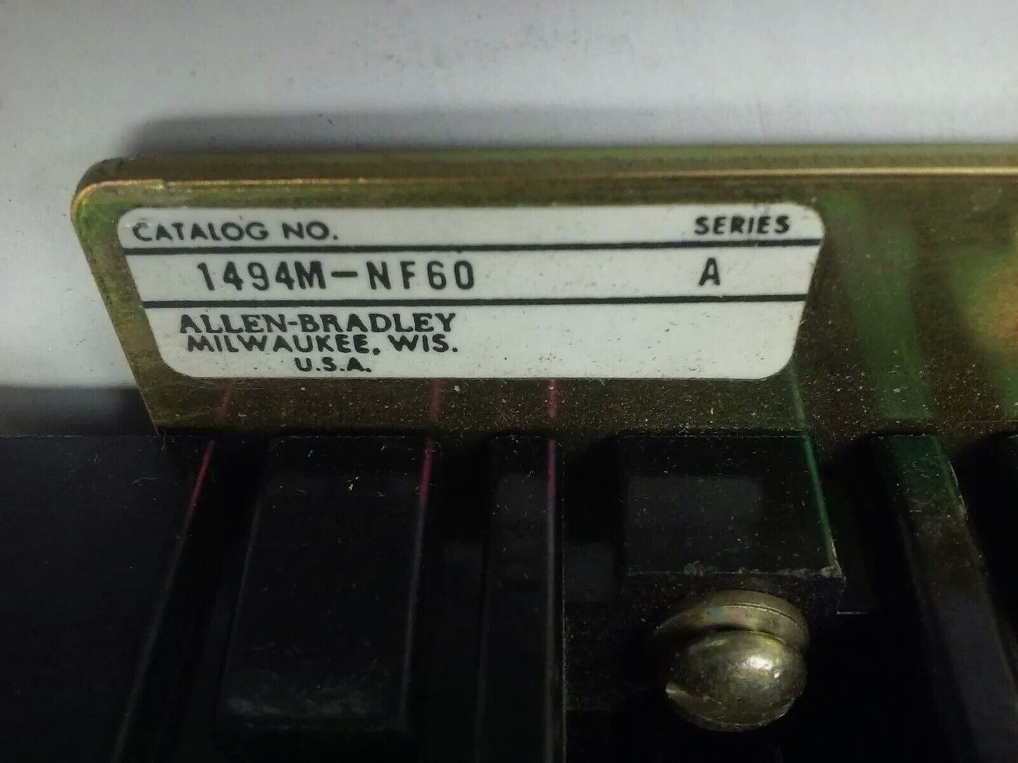 ALLEN BRADLEY 1494M-NF60 SER. A, FUSIBLE DISCONNECT SWITCH, 3P, 60A, 600V-250DC