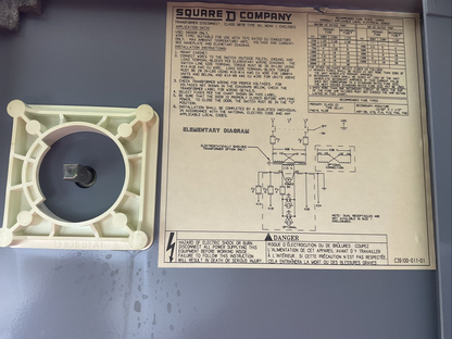 SQUARE D 9070 SK1000G1 TRANSFORMER DISCONNECT SER A PRI VOLT 230 4.35A 460 2.17A