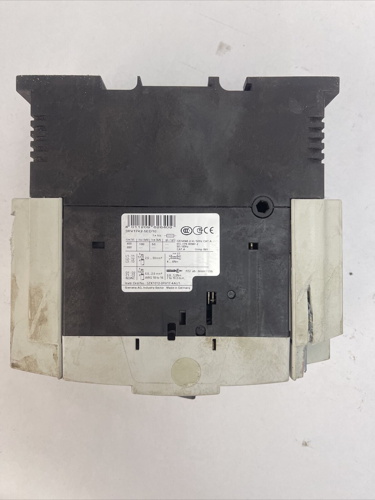 SIEMENS 3RV1742-5ED10 CIRCUIT BREAKER 30A 3P 600Y/347VAC 480VAC 65kA