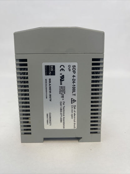 SOLA SDP 4-24-100LT CLASS 2 POWER SUPPLY OUTPUT 24VDC 3.8A INPUT 115/230VAC