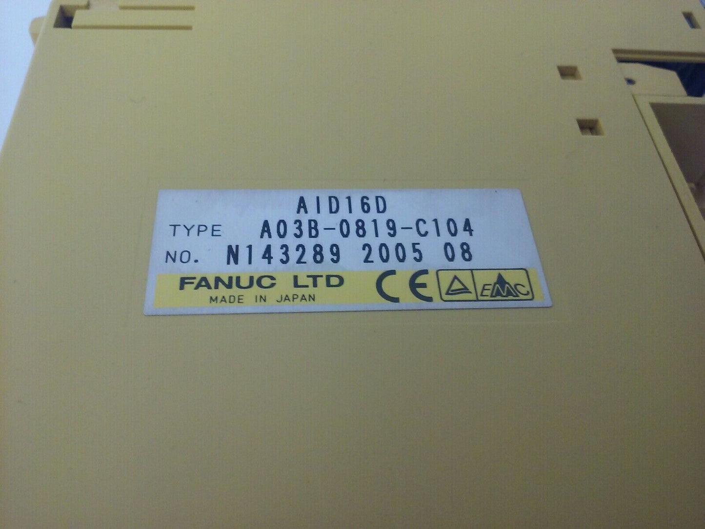 FANUC AID16D, TYPE A03B-0819-C104 INPUT MODULE, 24VDC (LOT 0F 2) MISSING DOOR