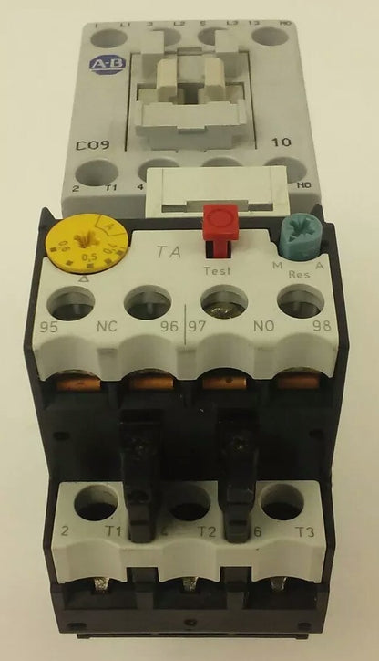 ALLEN BRADLEY 100-C09D*10 SER. A,CONTACTOR,3PH,600V,25A,24VDC COIL ,W/ 193-TAA60